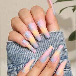 Pastel Rainbow Press on Nails